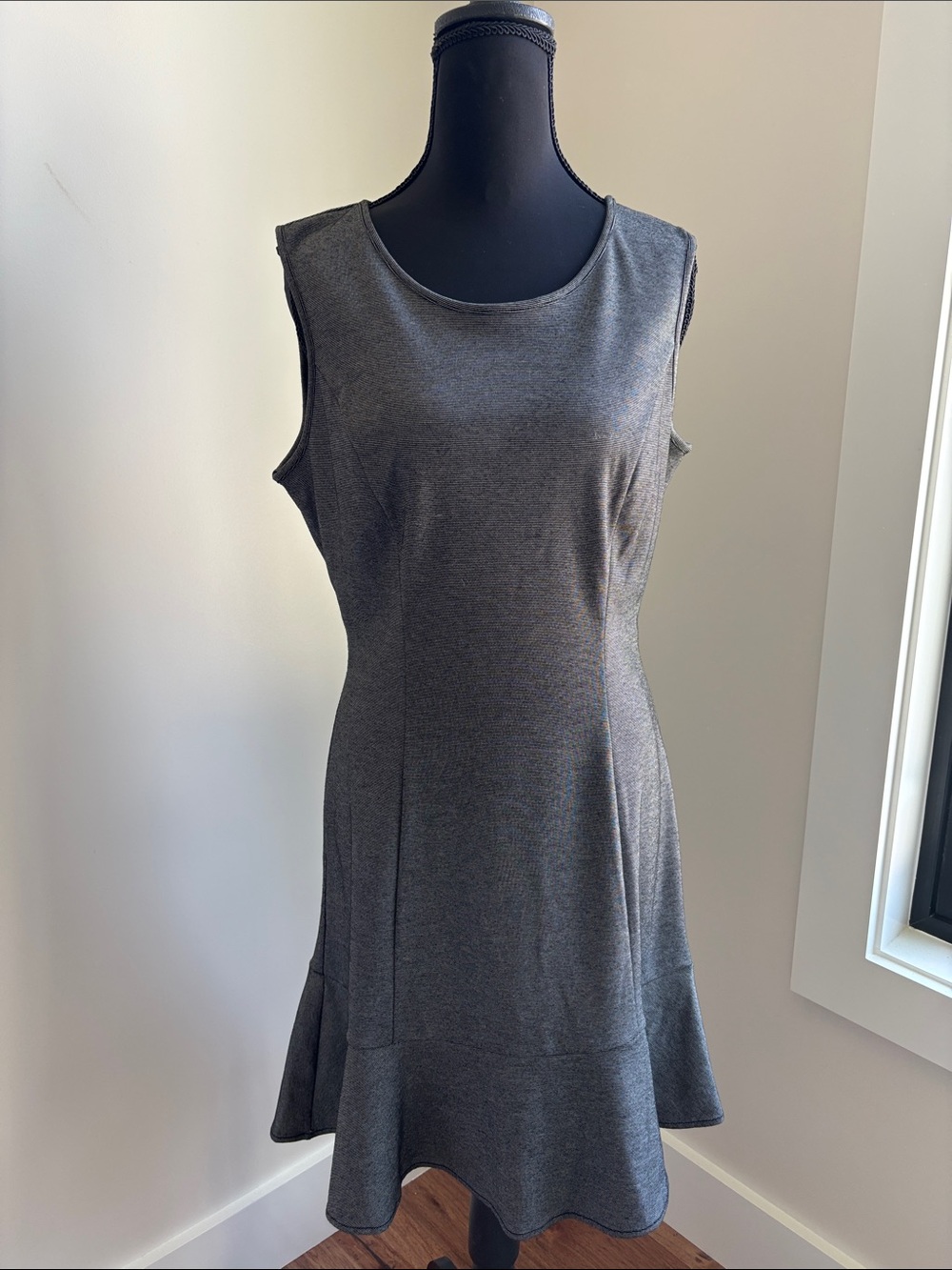 White House Black Market Sleeveless Flared-Hem Knit Dress